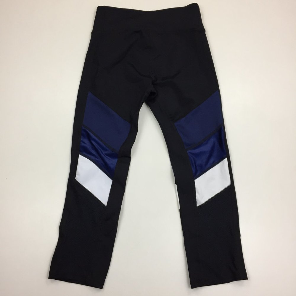 NWT SOULCYCLE Black Blue White Colorblock Capri Cropped Active Leggings - Picture 7 of 10
